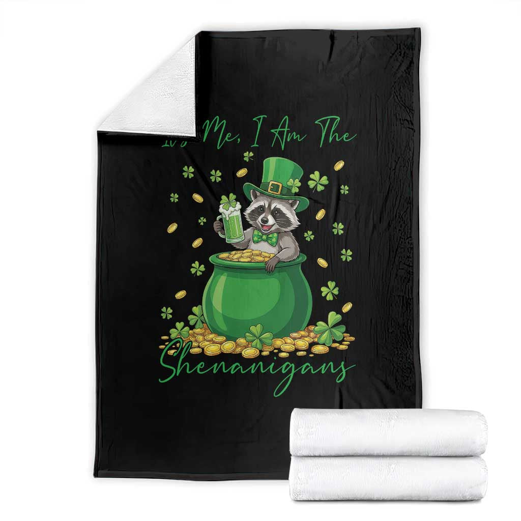 I Am The Shenanigans Throw Blanket Funny Irish Raccoon TS12 Black Print Your Wear