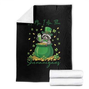 I Am The Shenanigans Throw Blanket Funny Irish Raccoon TS12 Black Print Your Wear