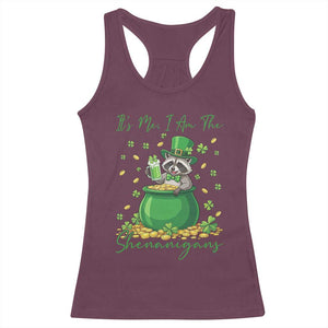 I Am The Shenanigans Racerback Tank Top Funny Irish Raccoon TS12 Maroon Print Your Wear