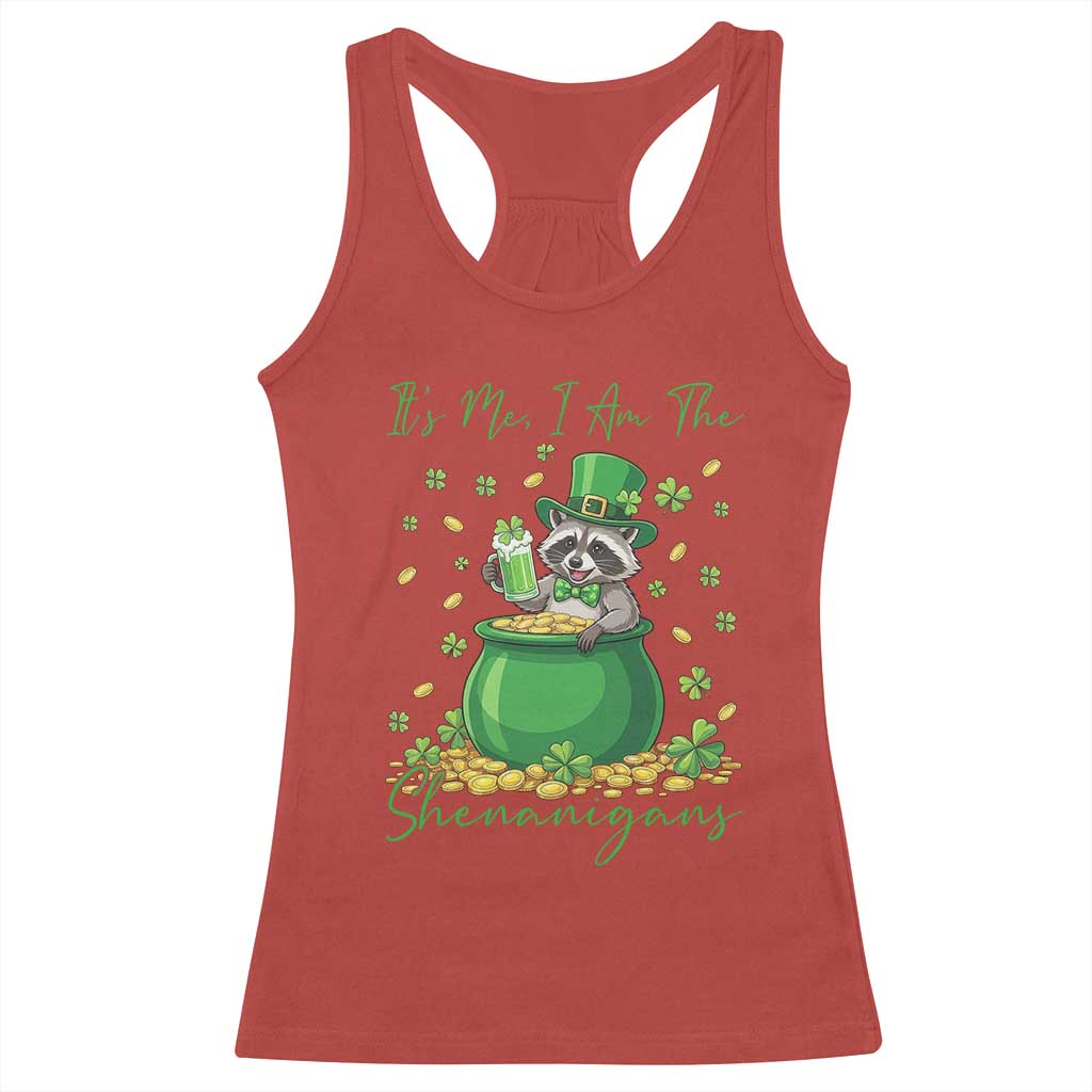 I Am The Shenanigans Racerback Tank Top Funny Irish Raccoon TS12 Red Print Your Wear