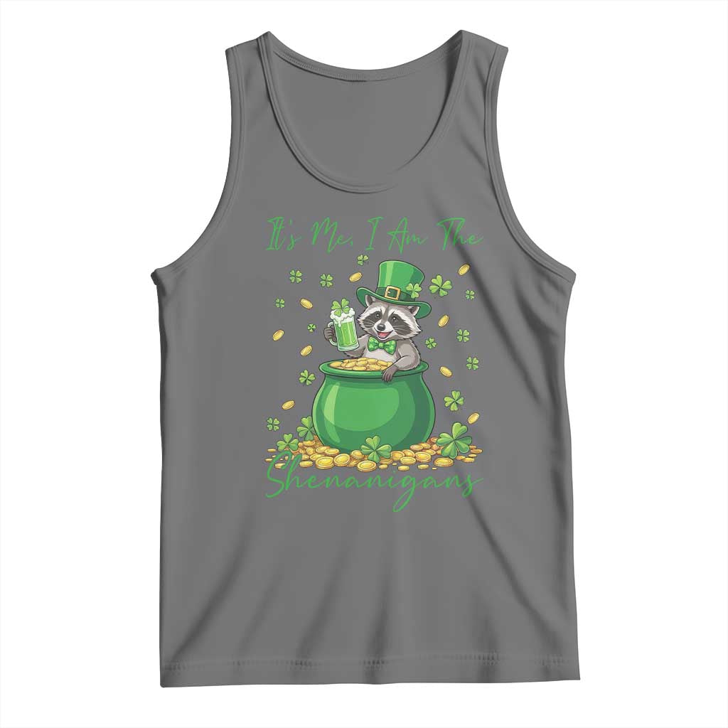 I Am The Shenanigans Tank Top Funny Irish Raccoon TS12 Black Heather Print Your Wear