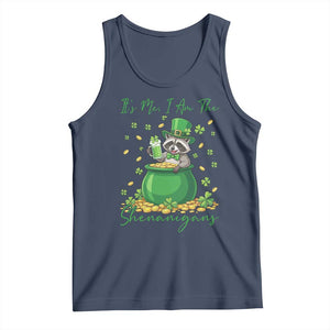 I Am The Shenanigans Tank Top Funny Irish Raccoon TS12 Navy Print Your Wear