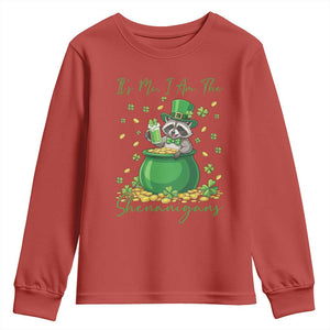 I Am The Shenanigans Youth Sweatshirt Funny Irish Raccoon TS12 Red Print Your Wear