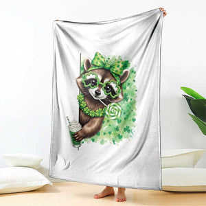 Funny Raccoon St Patricks Day Throw Blanket Irish Party Animal Gift TS12 Print Your Wear