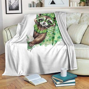 Funny Raccoon St Patricks Day Throw Blanket Irish Party Animal Gift TS12 Print Your Wear