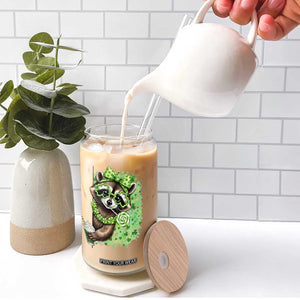 Funny Raccoon St Patricks Day Glass Can Irish Party Animal Gift TS12 Print Your Wear