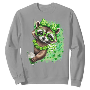 Funny Raccoon St Patricks Day Sweatshirt Irish Party Animal Gift TS12 Sport Gray Print Your Wear