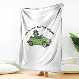 Off To Start The Shenanigans Throw Blanket Funny Irish Raccoon TS12 Print Your Wear