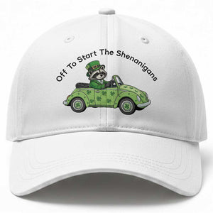 Off To Start The Shenanigans Baseball Cap Funny Irish Raccoon TS12 Print Your Wear
