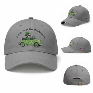 Off To Start The Shenanigans Baseball Cap Funny Irish Raccoon TS12 Baseball Cap Universal Fit Sport Gray Print Your Wear
