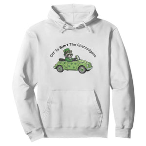 Off To Start The Shenanigans Hoodie Funny Irish Raccoon TS12 White Print Your Wear