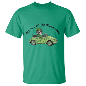Off To Start The Shenanigans T Shirt Funny Irish Raccoon TS12 Irish Green Print Your Wear