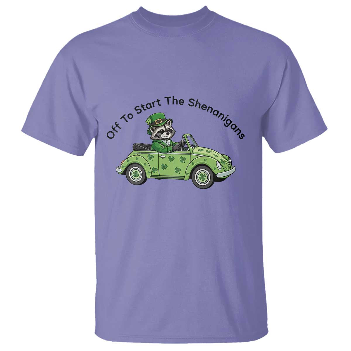 Off To Start The Shenanigans T Shirt Funny Irish Raccoon TS12 Violet Print Your Wear