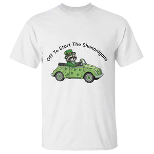 Off To Start The Shenanigans T Shirt Funny Irish Raccoon TS12 White Print Your Wear