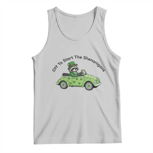 Off To Start The Shenanigans Tank Top Funny Irish Raccoon TS12 Ash Print Your Wear