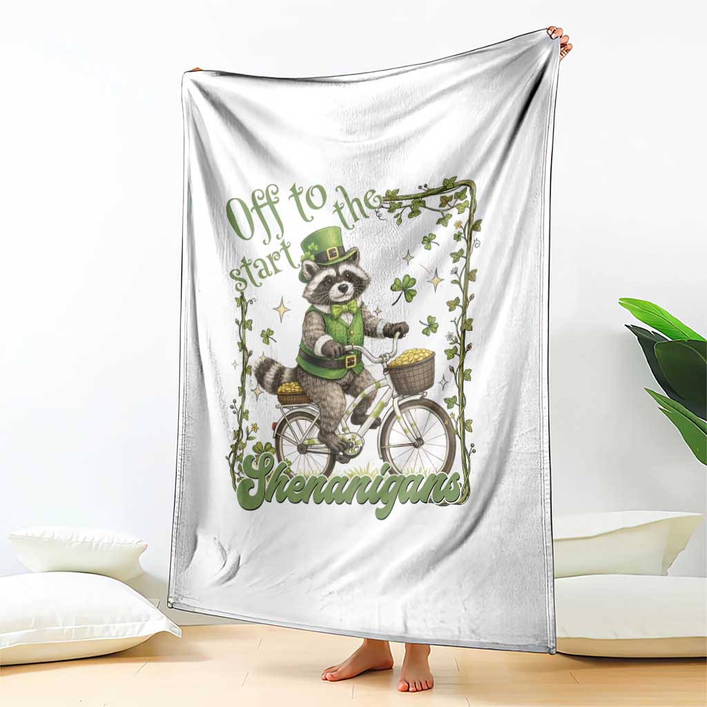 Funny Irish Raccoon Driver Throw Blanket Off To Start The Shenanigans TS12 Print Your Wear