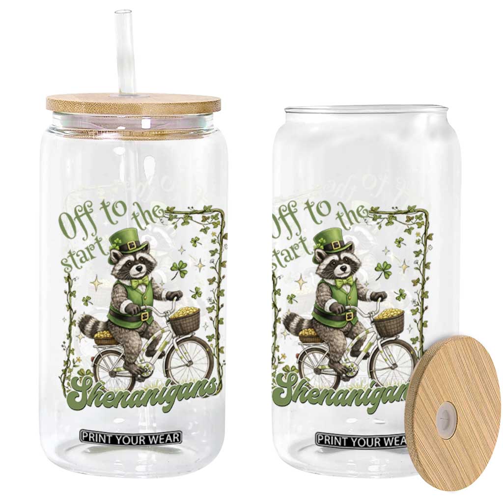 Funny Irish Raccoon Driver Glass Can Off To Start The Shenanigans TS12 Print Your Wear