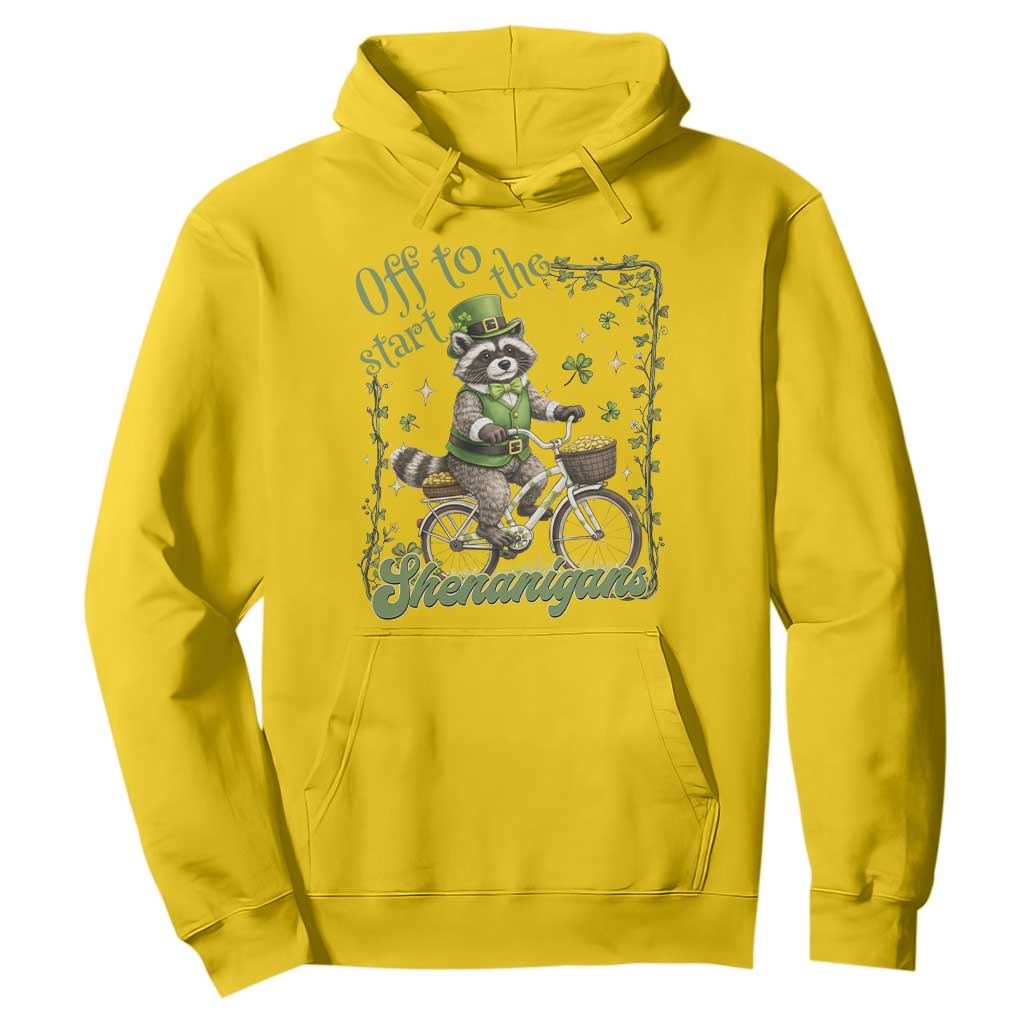 Funny Irish Raccoon Driver Hoodie Off To Start The Shenanigans TS12 Daisy Print Your Wear