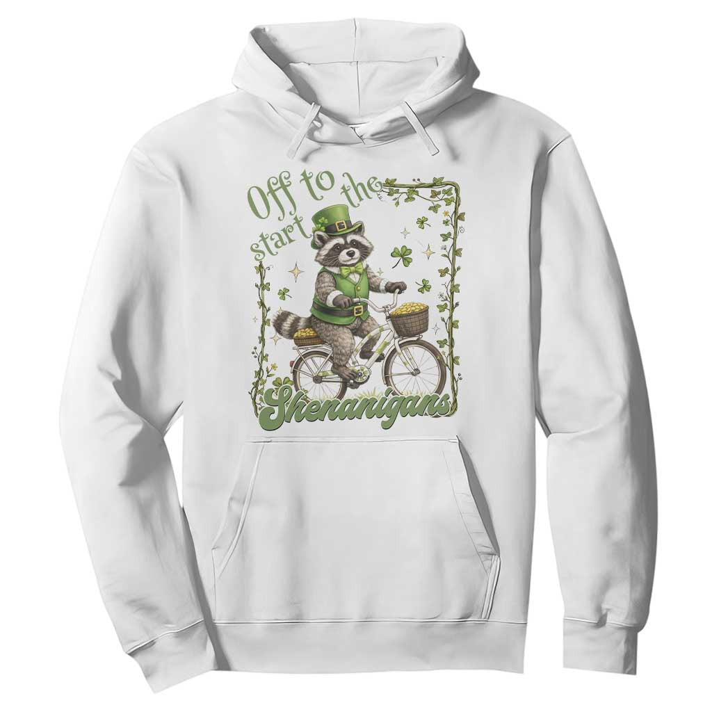 Funny Irish Raccoon Driver Hoodie Off To Start The Shenanigans TS12 White Print Your Wear