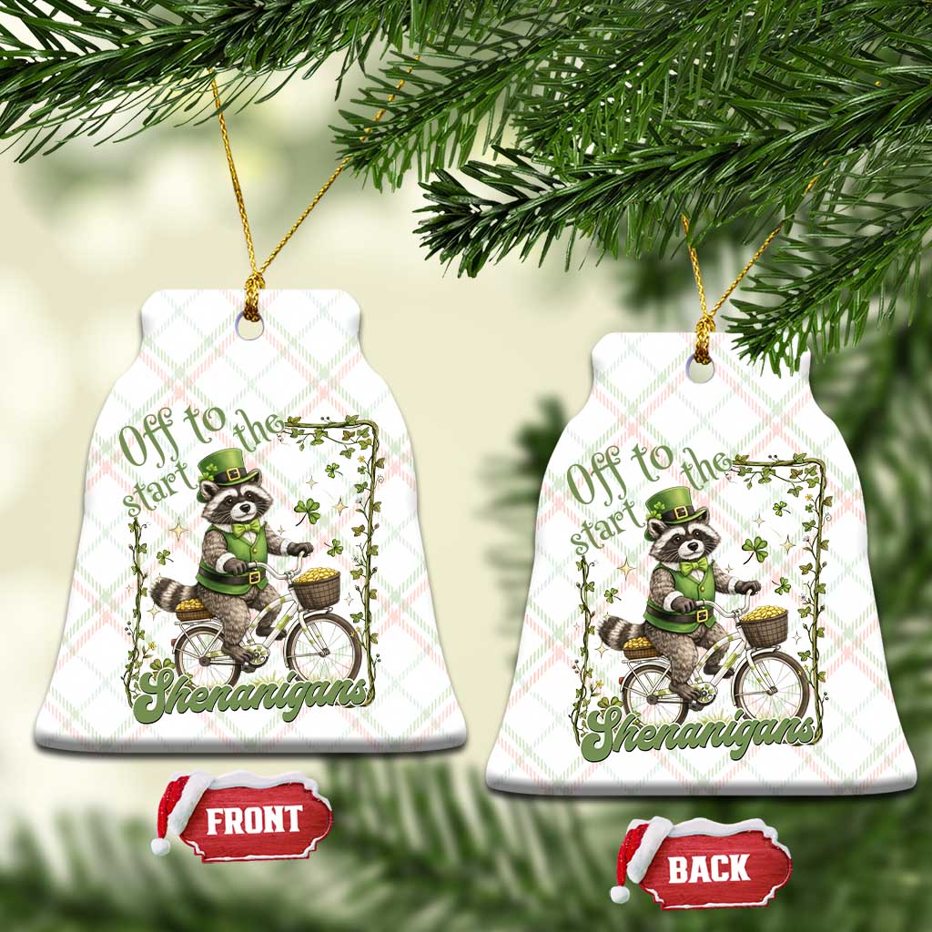Funny Irish Raccoon Driver Ceramic Ornament Off To Start The Shenanigans TS12 Print Your Wear