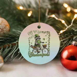 Funny Irish Raccoon Driver Ceramic Ornament Off To Start The Shenanigans TS12 1pc Pastel Print Your Wear