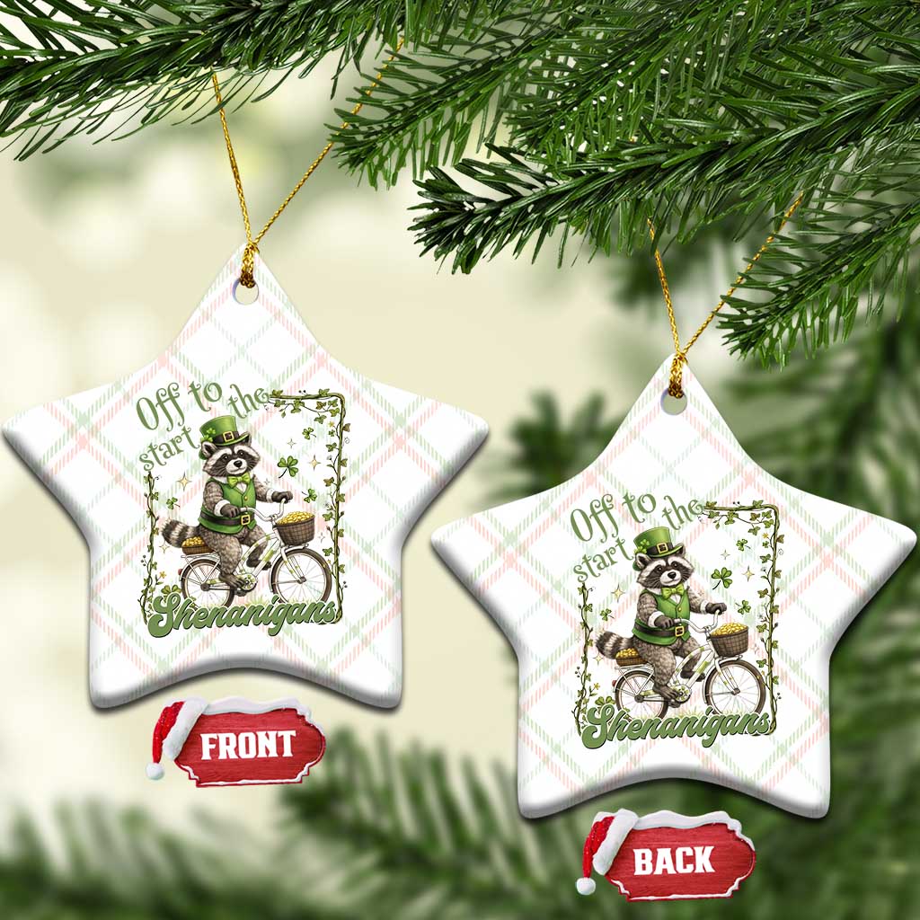 Funny Irish Raccoon Driver Ceramic Ornament Off To Start The Shenanigans TS12 Print Your Wear