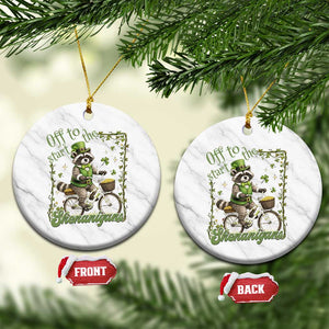 Funny Irish Raccoon Driver Ceramic Ornament Off To Start The Shenanigans TS12 1pc White Marble Print Your Wear