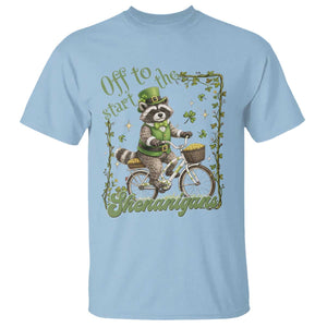 Funny Irish Raccoon Driver T Shirt Off To Start The Shenanigans TS12 Light Blue Print Your Wear