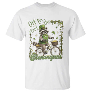 Funny Irish Raccoon Driver T Shirt Off To Start The Shenanigans TS12 White Print Your Wear