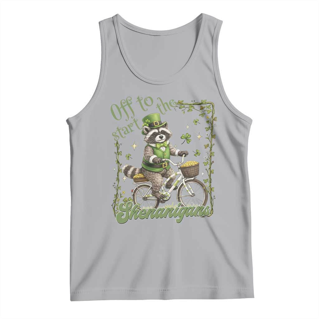 Funny Irish Raccoon Driver Tank Top Off To Start The Shenanigans TS12 Athletic Heather Print Your Wear