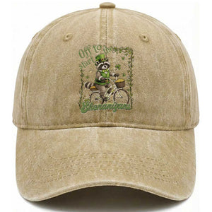 Funny Irish Raccoon Driver Washed Cotton Baseball Cap Off To Start The Shenanigans TS12 Print Your Wear