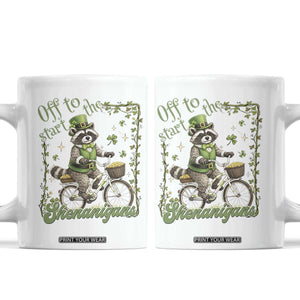 Funny Irish Raccoon Driver Coffee Mug Off To Start The Shenanigans TS12 White Print Your Wear
