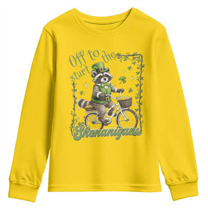 Funny Irish Raccoon Driver Youth Sweatshirt Off To Start The Shenanigans TS12 Daisy Print Your Wear