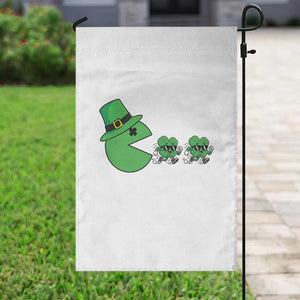 St Patricks Day Retro Gamer Eating Shamrock Lucky Gift Garden Flag TS12 Print Your Wear