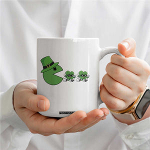St Patricks Day Retro Gamer Eating Shamrock Lucky Gift Coffee Mug TS12 Print Your Wear