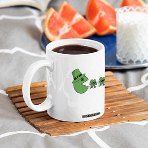 St Patricks Day Retro Gamer Eating Shamrock Lucky Gift Coffee Mug TS12 Print Your Wear