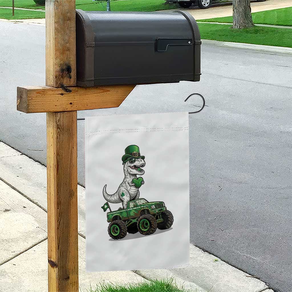 Funny St Patricks Day Dinosaur Truck Garden Flag Lucky Dino Gift TS12 Print Your Wear