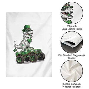 Funny St Patricks Day Dinosaur Truck Garden Flag Lucky Dino Gift TS12 Print Your Wear