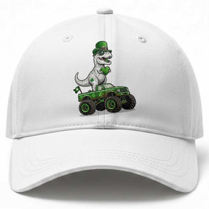 Funny St Patricks Day Dinosaur Truck Baseball Cap Lucky Dino Gift TS12 Print Your Wear