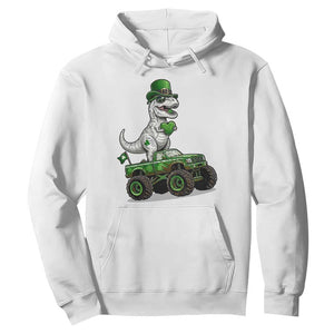 Funny St Patricks Day Dinosaur Truck Hoodie Lucky Dino Gift TS12 White Print Your Wear