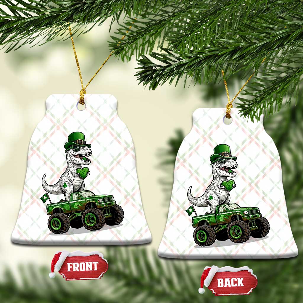 Funny St Patricks Day Dinosaur Truck Ceramic Ornament Lucky Dino Gift TS12 Print Your Wear