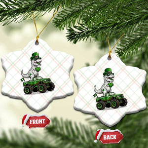 Funny St Patricks Day Dinosaur Truck Ceramic Ornament Lucky Dino Gift TS12 Print Your Wear