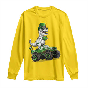 Funny St Patricks Day Dinosaur Truck Long Sleeve Shirt Lucky Dino Gift TS12 Daisy Print Your Wear