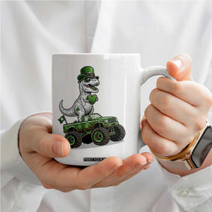 Funny St Patricks Day Dinosaur Truck Coffee Mug Lucky Dino Gift TS12 Print Your Wear