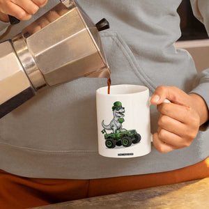 Funny St Patricks Day Dinosaur Truck Coffee Mug Lucky Dino Gift TS12 Print Your Wear