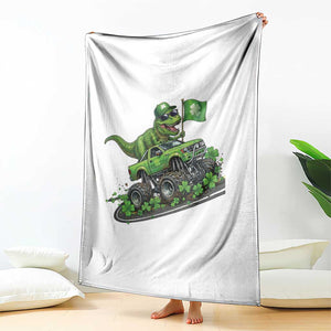 Funny St Patricks Day Dinosaur Truck Throw Blanket Irish Holiday Gift TS12 Print Your Wear
