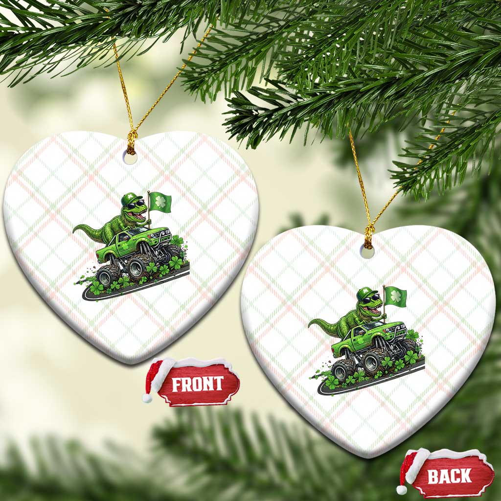 Funny St Patricks Day Dinosaur Truck Ceramic Ornament Irish Holiday Gift TS12 Print Your Wear