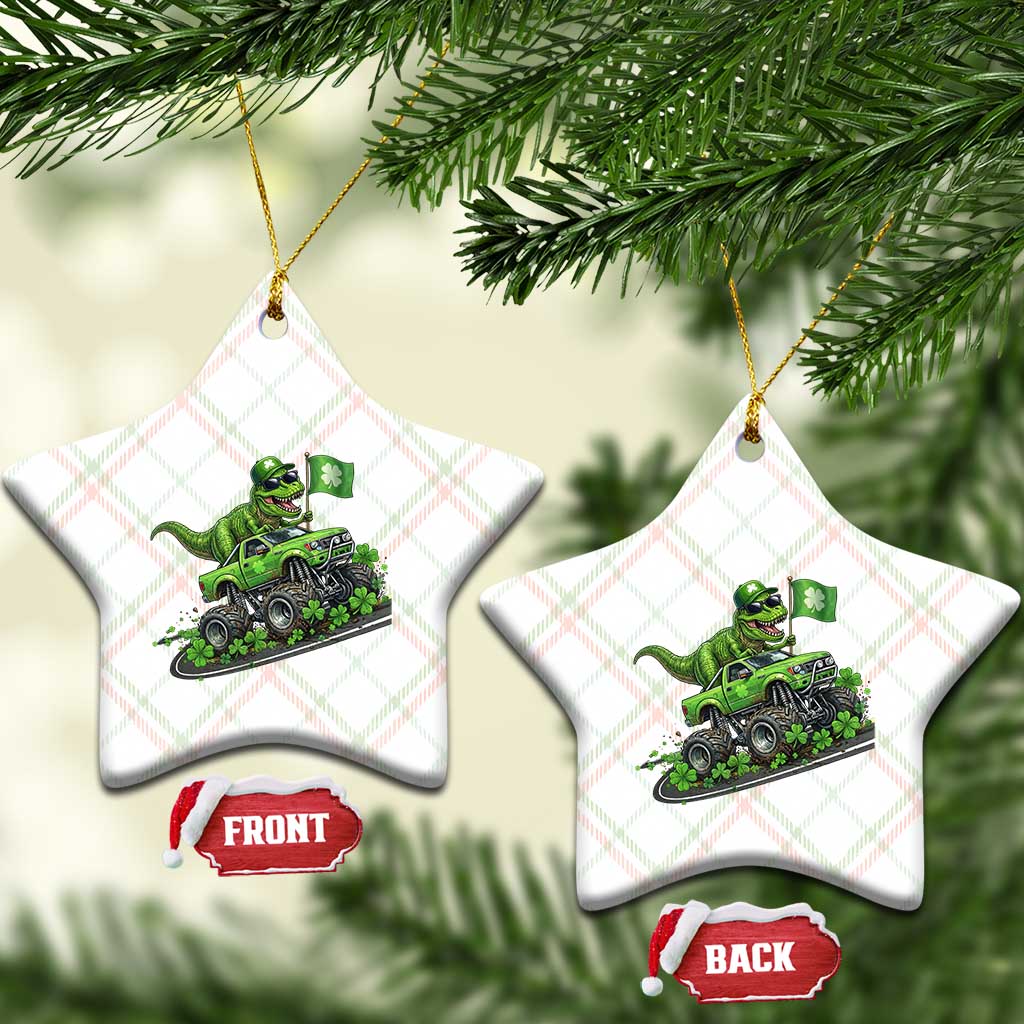 Funny St Patricks Day Dinosaur Truck Ceramic Ornament Irish Holiday Gift TS12 Print Your Wear