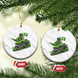 Funny St Patricks Day Dinosaur Truck Ceramic Ornament Irish Holiday Gift TS12 1pc White Marble Print Your Wear