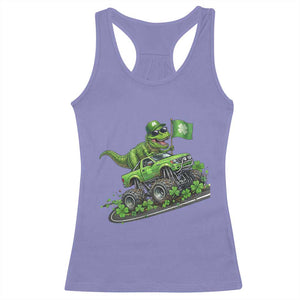 Funny St Patricks Day Dinosaur Truck Racerback Tank Top Irish Holiday Gift TS12 Violet Print Your Wear